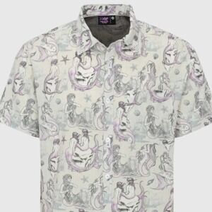 Psycho Tuna Sea Dames Short Sleeve Button Up Shirt UPF Vented Large‎ New